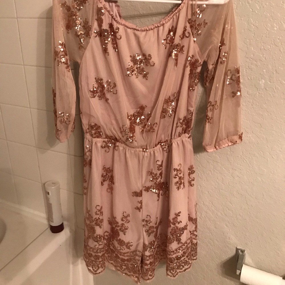 Vintage Romper with sequins beading